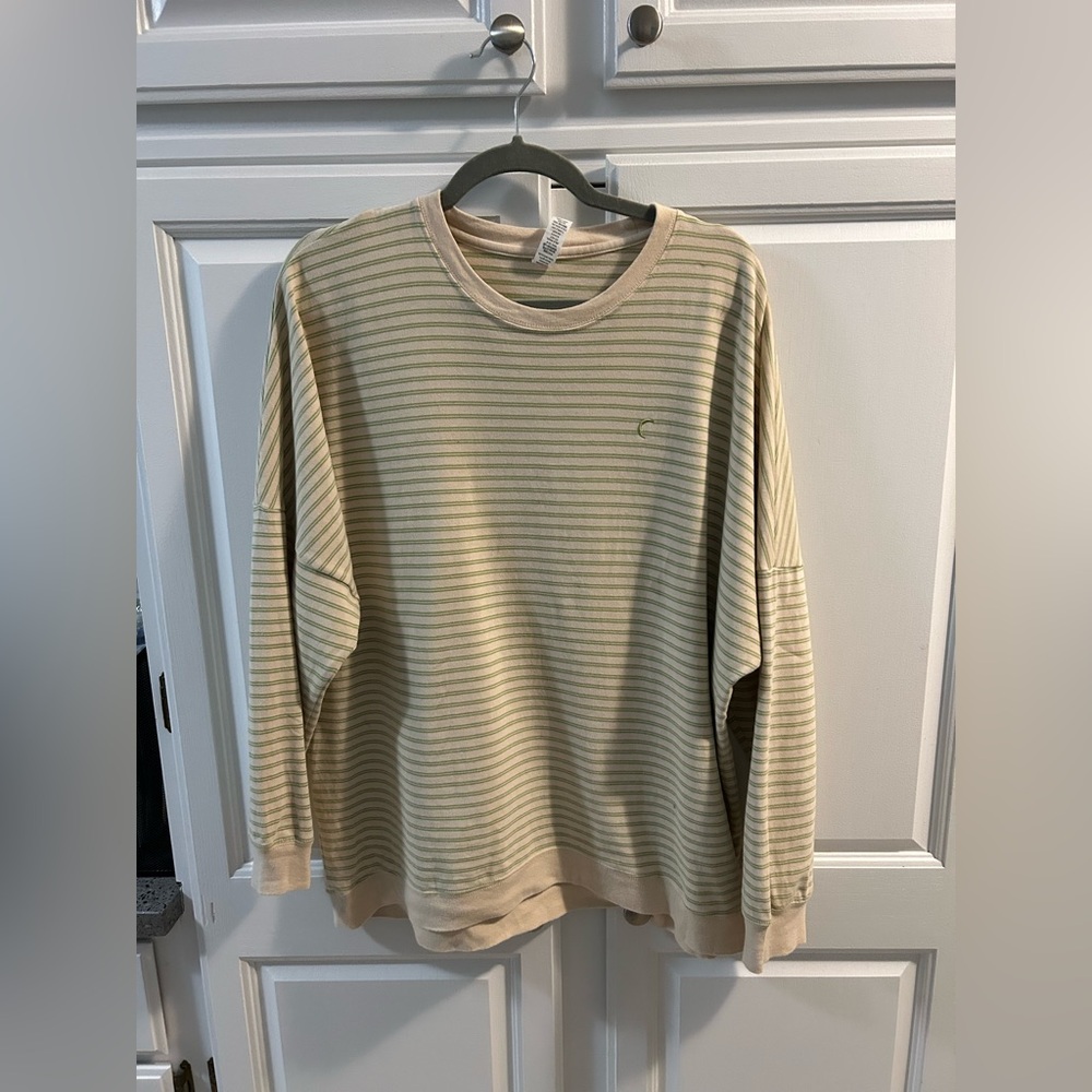 Zyia Striped Beige and green  sweatshirt